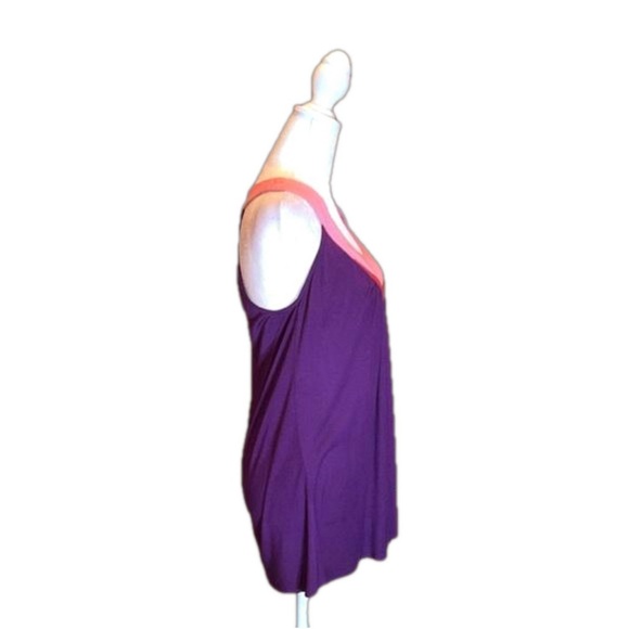 EMPHASIS Purple with Pink Trim Rayon Tank Top Size S - Picture 5 of 8